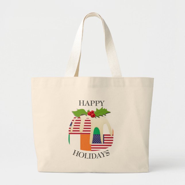 Grand Tote Bag IRLANDE AMERICAN Christmas Pudding (Devant)