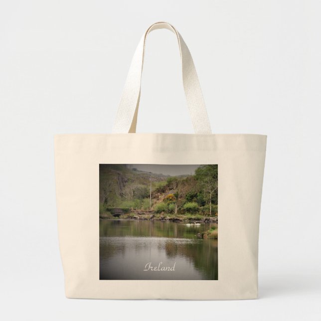 Grand Tote Bag Irlande, Comté Cork, Lac, Cygnes, Photographie (Devant)