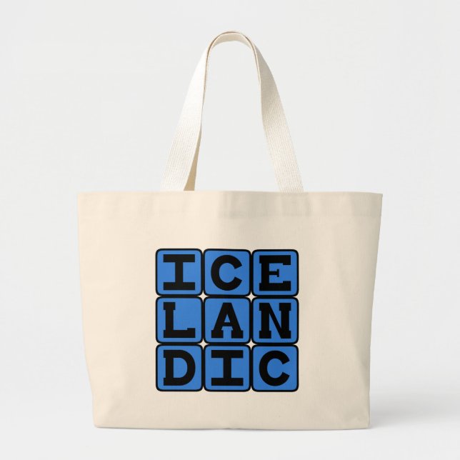 Grand Tote Bag Islandais, Nationalité (Devant)