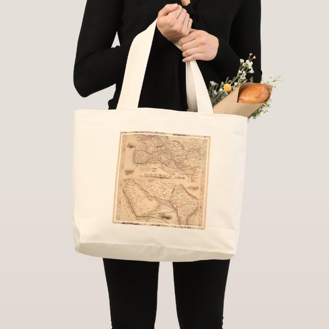 Grand Tote Bag Itinéraire sur terre vers l'Inde (Devant (produit))