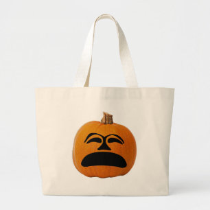 Grand Tote Bag Jack o' Lantern Malheureux Face, Citrouille d'Hall
