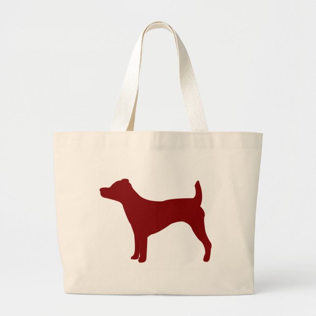 Grand Tote Bag Jack Russell Terrier (rouge) (Devant)