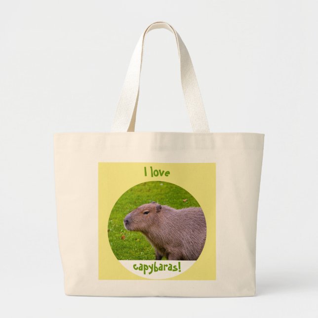 Grand Tote Bag J'adore les capybaras (Devant)