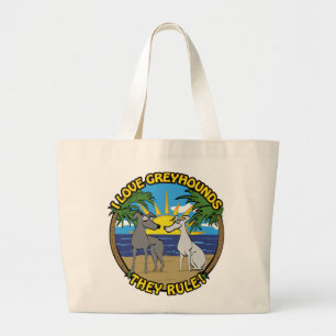 GRAND TOTE BAG J'ADORE LES LÉVRIERS ILS SONT LES MEILLEURS