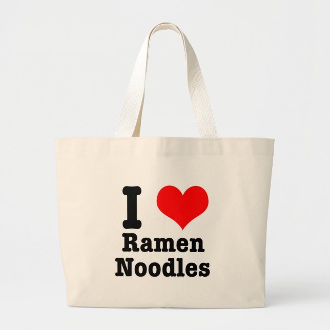 Grand Tote Bag J'ADORE les nouilles ramen (Devant)