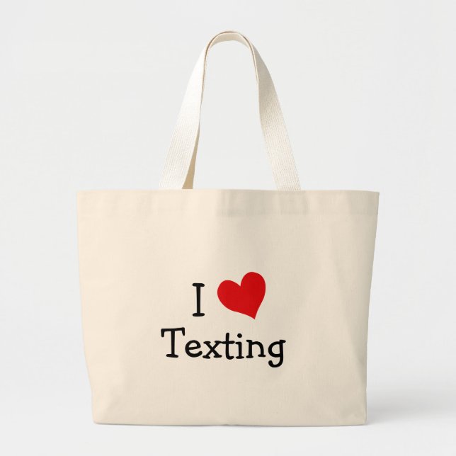 Grand Tote Bag J'adore les SMS (Devant)