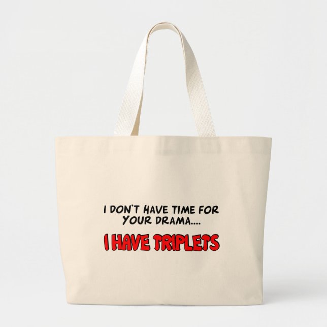 Grand Tote Bag J'ai des triplets (Devant)