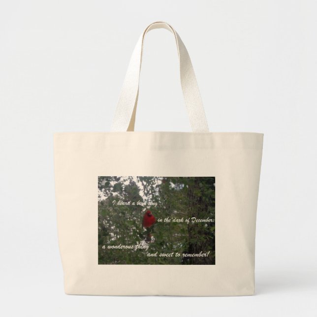 Grand Tote Bag J'ai entendu un oiseau chanter... (Devant)