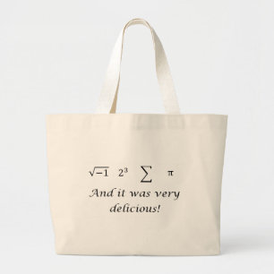 Grand Tote Bag J'ai mangé une certaine chemise de maths de tarte