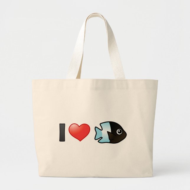 Grand Tote Bag J'Aime Bicolor Damselfish (Devant)