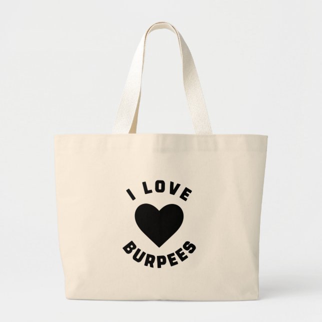 Grand Tote Bag J'aime Burpees (Devant)