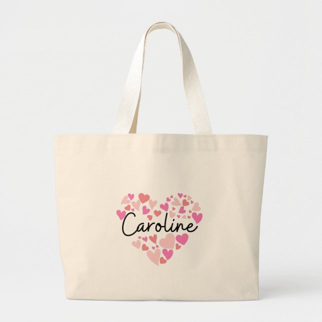 Grand Tote Bag J'aime Caroline (Devant)