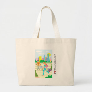 Grand Tote Bag J'aime (coeur) Manhattan, NY