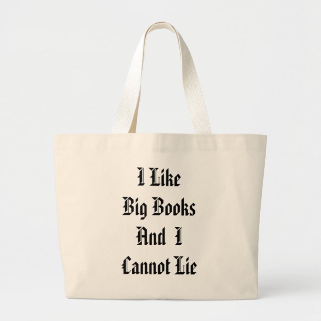 Grand Tote Bag J'aime de grands livres (Devant)