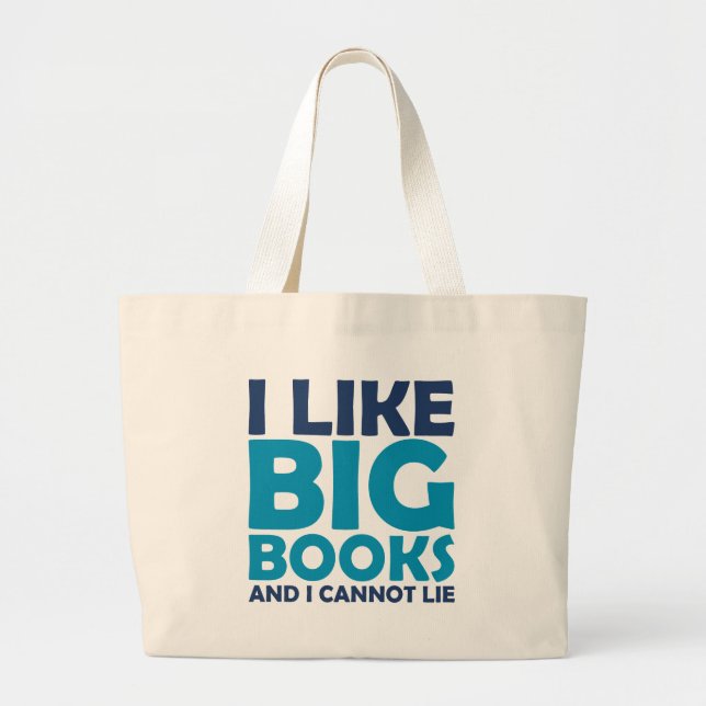 Grand Tote Bag J'aime de grands livres et je ne peux pas me (Devant)