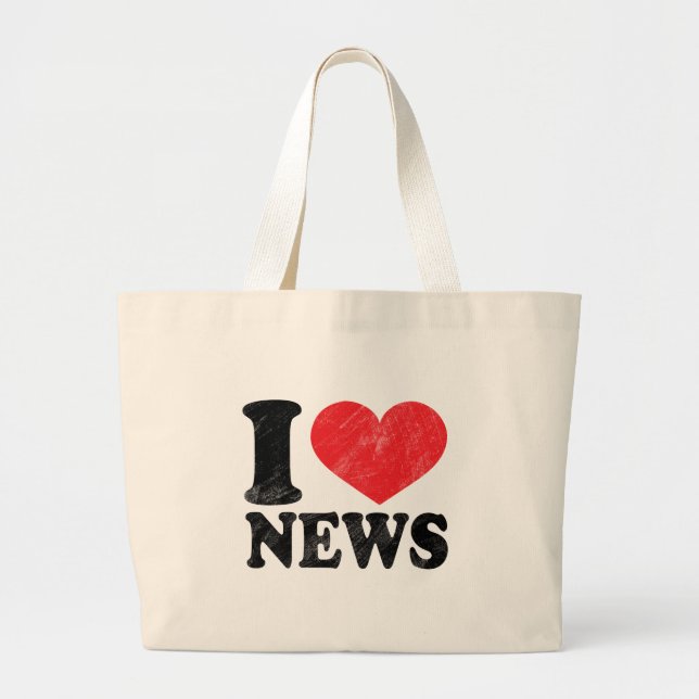 Grand Tote Bag J'aime des nouvelles (Devant)