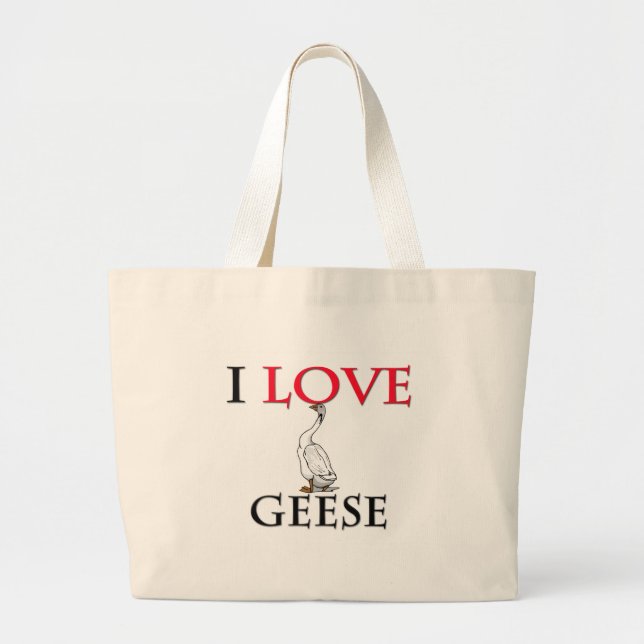 Grand Tote Bag J'aime des oies (Devant)