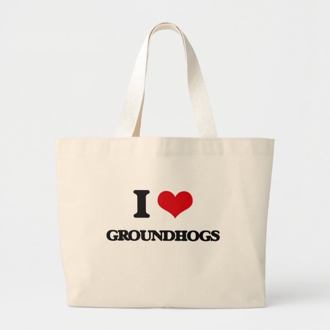 Grand Tote Bag J'aime Groundhogs (Devant)