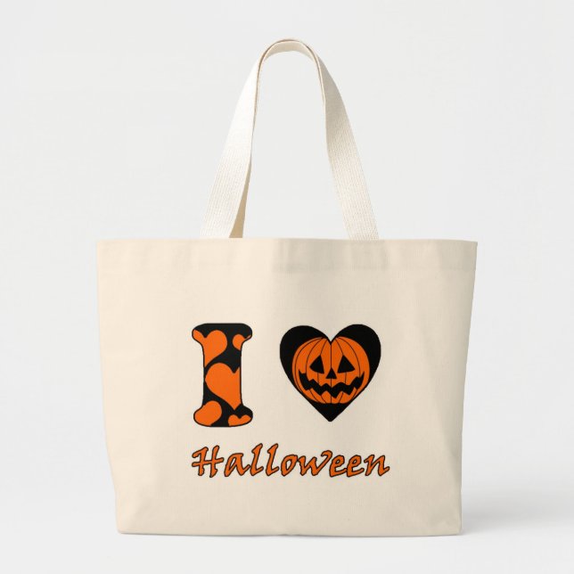 Grand Tote Bag J'aime Halloween (Devant)