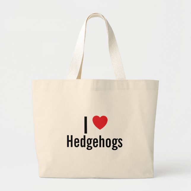 Grand Tote Bag J'aime Hedgehows (Devant)