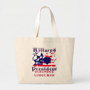 Grand Tote Bag J'aime Hillary pour la présidence des États-Unis N
