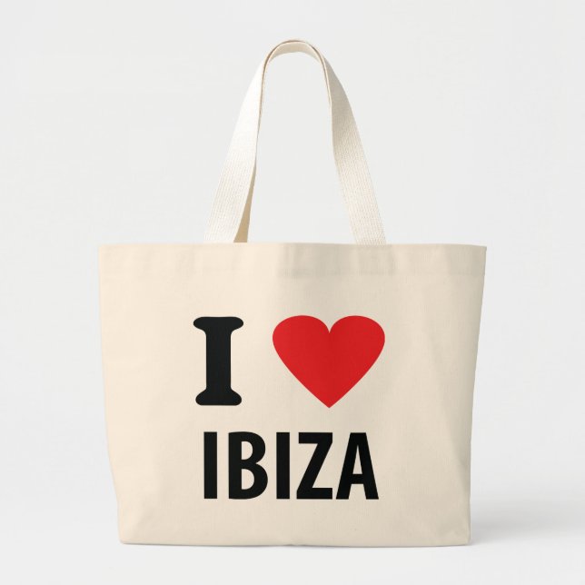 Grand Tote Bag J'aime Ibiza (Devant)