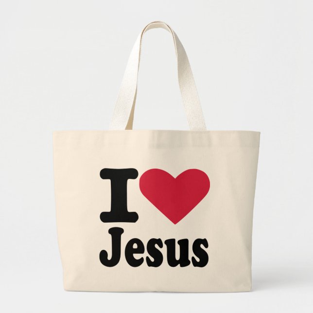 Grand Tote Bag J'aime Jésus (Devant)