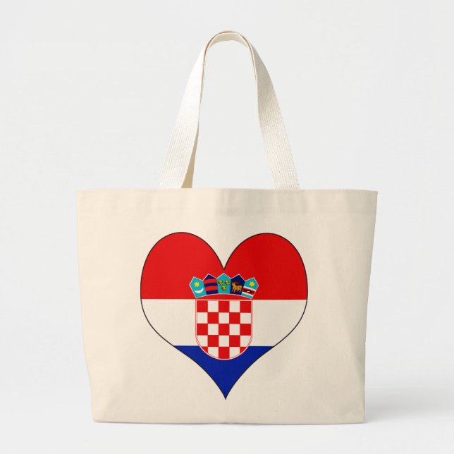 Grand Tote Bag J'aime la Croatie (Devant)