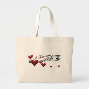 Grand Tote Bag J'aime la musique