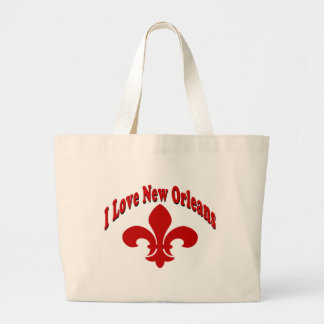 Grand Tote Bag J'Aime La Nouvelle-Orléans Fleur De Lis