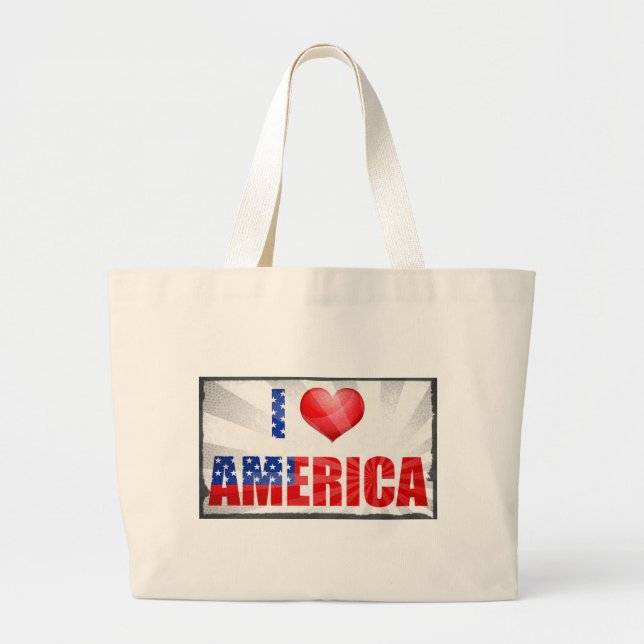 Grand Tote Bag J'aime l'Amérique (Devant)