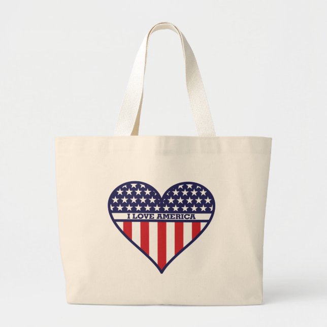 Grand Tote Bag J'aime l'Amérique (Devant)