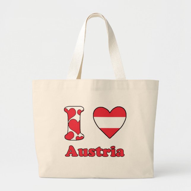 Grand Tote Bag J'aime l'Autriche (Devant)