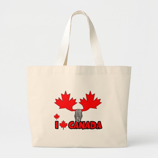 Grand Tote Bag J'aime le Canada (Devant)