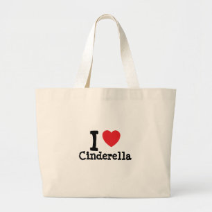 Grand Tote Bag J'aime le coeur de Cendrillon T-Shirt