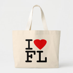 Grand Tote Bag J'aime le coeur la Floride