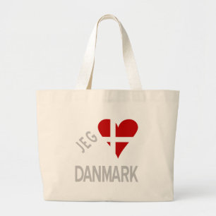 Grand Tote Bag J'aime le Danemark Gris