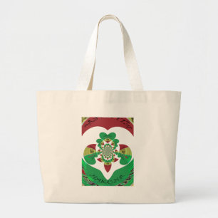 Grand Tote Bag J'aime le drapeau - Amour Éthiopie Rouge Or Vert
