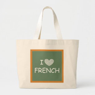 Grand Tote Bag J'aime le français