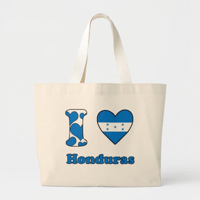 Grand Tote Bag J'aime le Honduras (Devant)