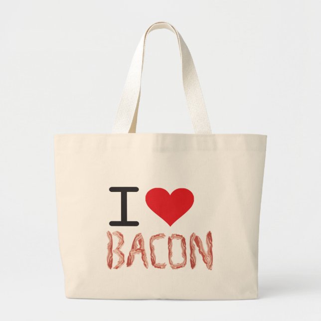 Grand Tote Bag J'aime le lard (Devant)