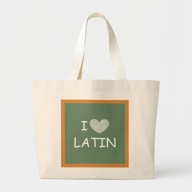 Grand Tote Bag J'aime le latin (Devant)