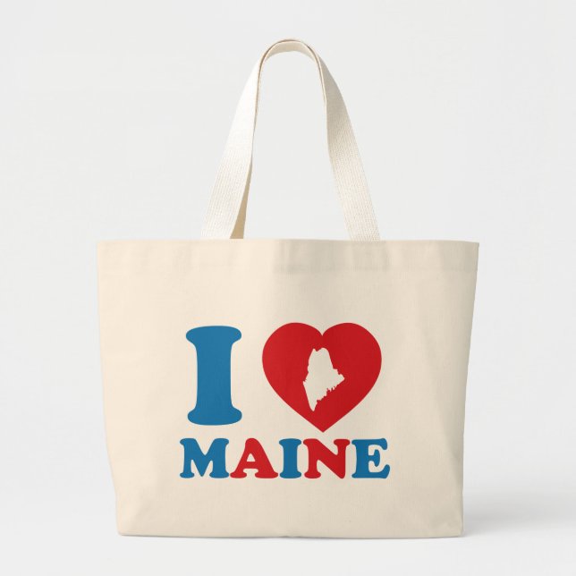 Grand Tote Bag J'aime le Maine (Devant)