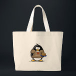 Grand Tote Bag J'aime le pingouin de Latkes<br><div class="desc">Un pingouin de vacances d'amusement juste pour Hanoukka. Montrez votre esprit de vacances avec ce pingouin affectueux de latke mignon.</div>