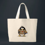Grand Tote Bag J'aime le pingouin de Latkes<br><div class="desc">Un pingouin de vacances d'amusement juste pour Hanoukka. Montrez votre esprit de vacances avec ce pingouin affectueux de latke mignon.</div>