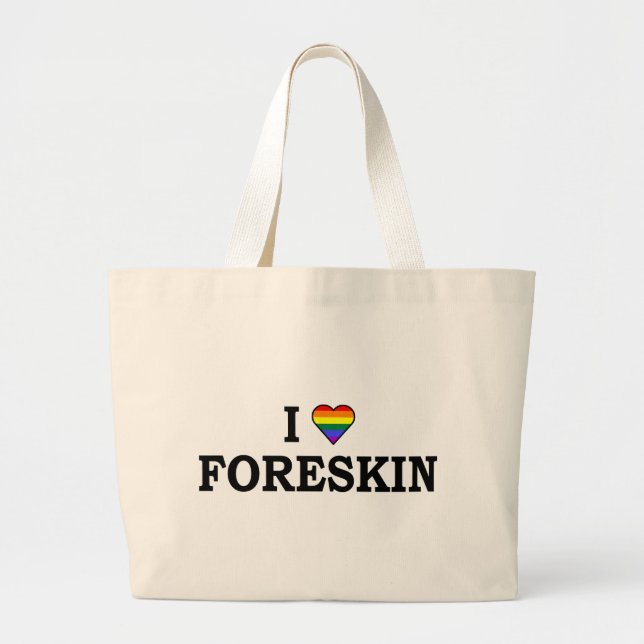 Grand Tote Bag J'aime le prépuce (Devant)