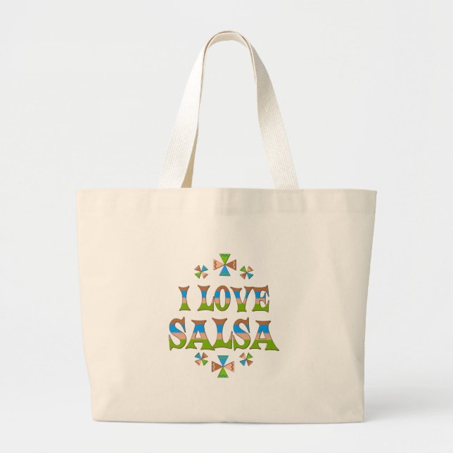 Grand Tote Bag J'aime le Salsa (Devant)