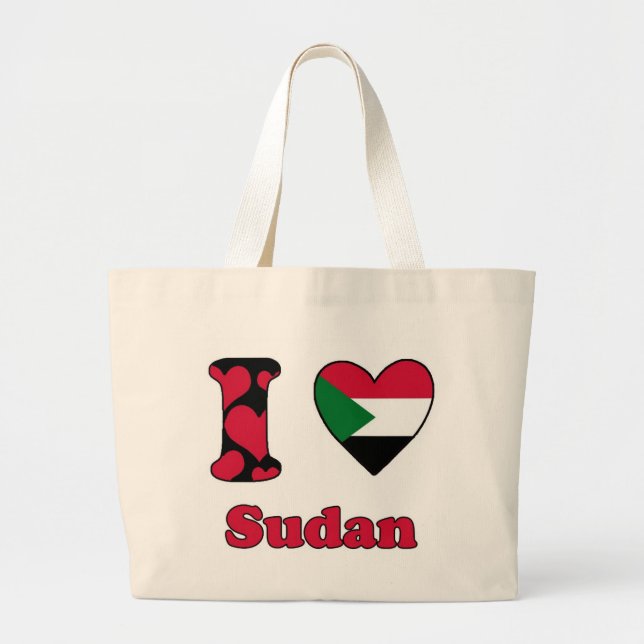Grand Tote Bag J'aime le Soudan (Devant)