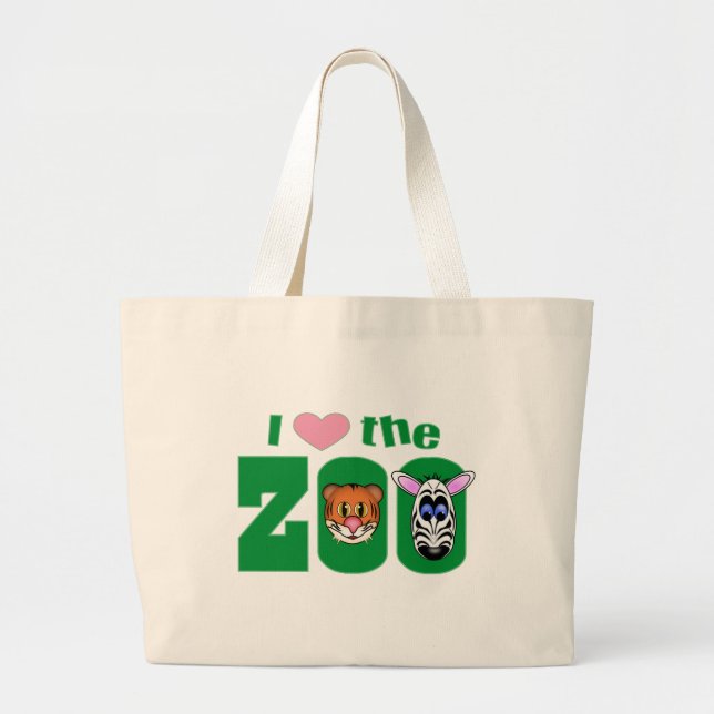 Grand Tote Bag J'aime le ZOO (Devant)