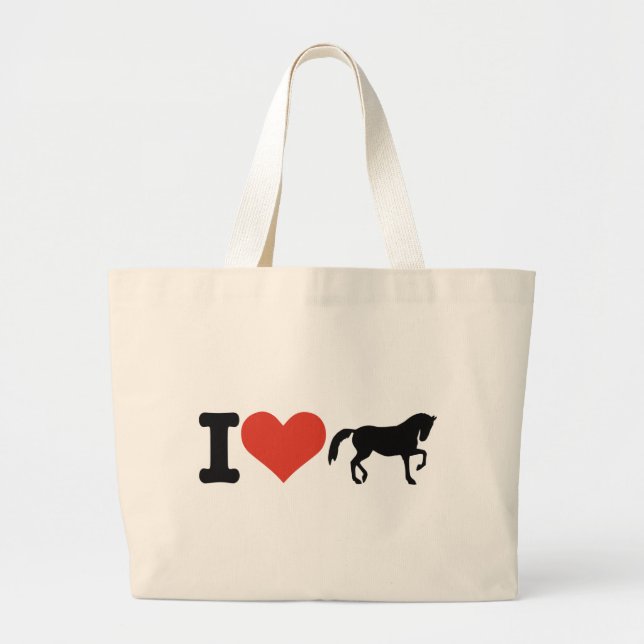 Grand Tote Bag J'aime les chevaux (Devant)